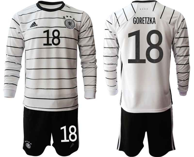 Men 2021 World Cup National Germany home long sleeve #18 white Soccer Jerseys